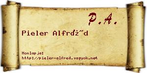 Pieler Alfréd névjegykártya